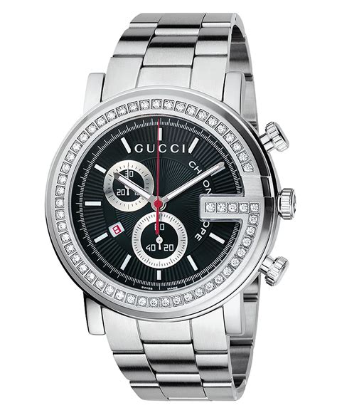 gucci mens watch|men's gucci watch diamond bezel.